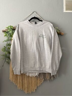 Weekend Reading Crewneck Sweatshirt in Light Gray